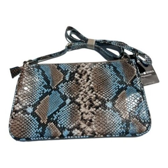 Python-Print Faux Leather Crossbody Bag With Adjustable Strap & Zipper Closure B - Picture 3 of 9